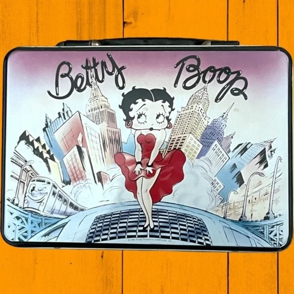 Retro Vintage Style Betty Boop Tin Lunch Box. Super adorable and collectible.